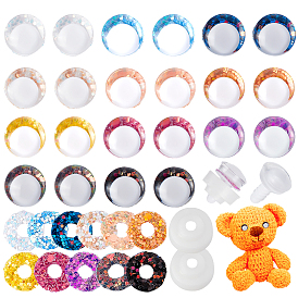 22 bgas 11 цветные смоляные глаза для кукольных поделок, аксессуары для игрушек своими руками, полукруглый