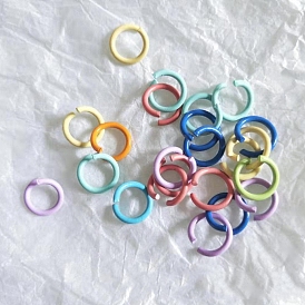Baking Painted Iron Open Jump Rings, Round Ring