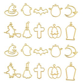 Подвески из цинкового сплава с открытой спиной, для diy уф смолы, эпоксидная смола, Прессованные цветочные украшения