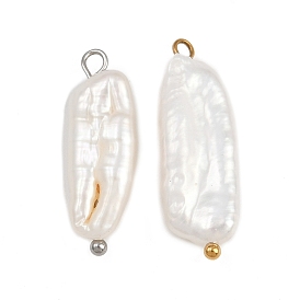 Подвески из натурального пресноводного жемчуга Кеши, самородки прелести, с 304 петлями из нержавеющей стали, белые