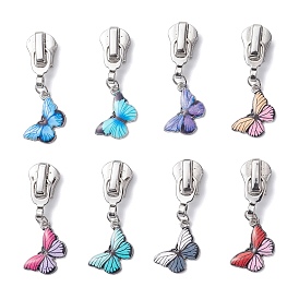 8 шт. 8 цвета сменные ползунки на молнии из сплава, с эмалевыми подвесками в виде бабочек для багажа, чемодана, рюкзака, куртки, сумки, пальто