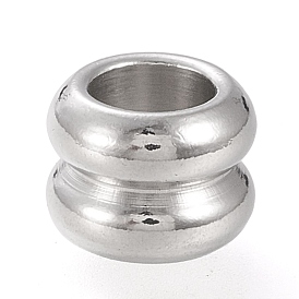 304 Stainless Steel European Beads, Large Hole Beads, Groove Beads, Column
