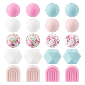 78 шт 10 стиль круглые/шестигранные/арочные пищевые экологически чистые силиконовые фокусные бусины