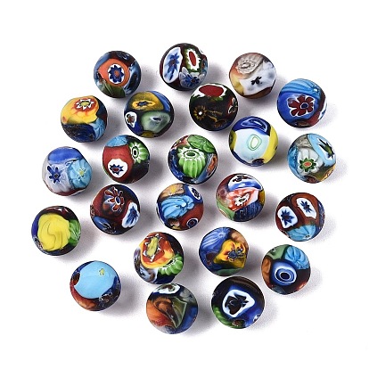 Ручной Millefiori Стеклянные круглые бусины, шевронные бусины