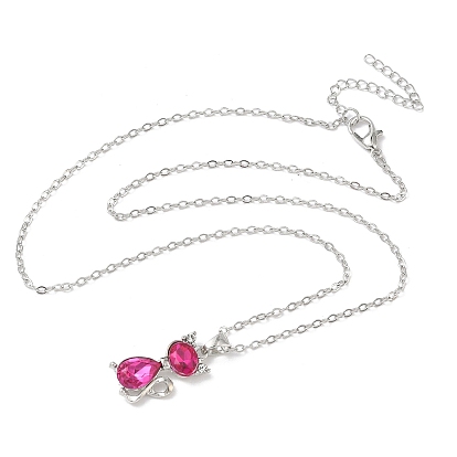 Ожерелья из сплава со стразами в форме кошки, платина