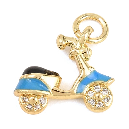 Латунные микро проложить кубического циркония подвески, с эмалью, подвески для мотоциклов, долговечный, стойки покрытие, без свинца и без кадмия