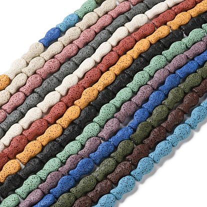 Окрашенные рыбой натуральные бусины из лавы