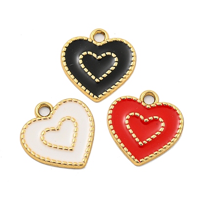Подвески из эмали из сплава с УФ-покрытием, золотые, шарма сердца