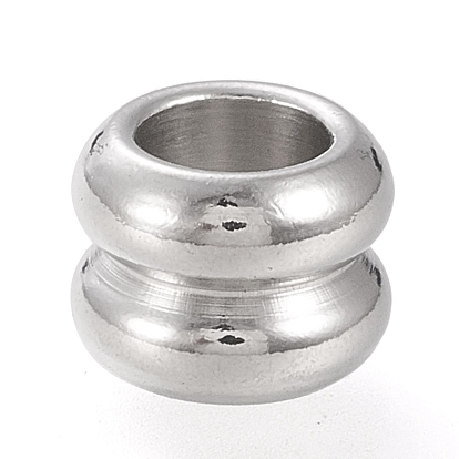 304 Stainless Steel European Beads, Large Hole Beads, Groove Beads, Column