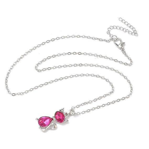 Ожерелья из сплава со стразами в форме кошки, платина