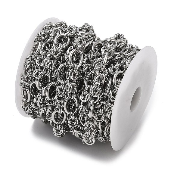 304 cadenas bizantinas de acero inoxidable, sin soldar, con carrete