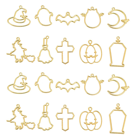 Подвески из цинкового сплава с открытой спиной, для diy уф смолы, эпоксидная смола, Прессованные цветочные украшения