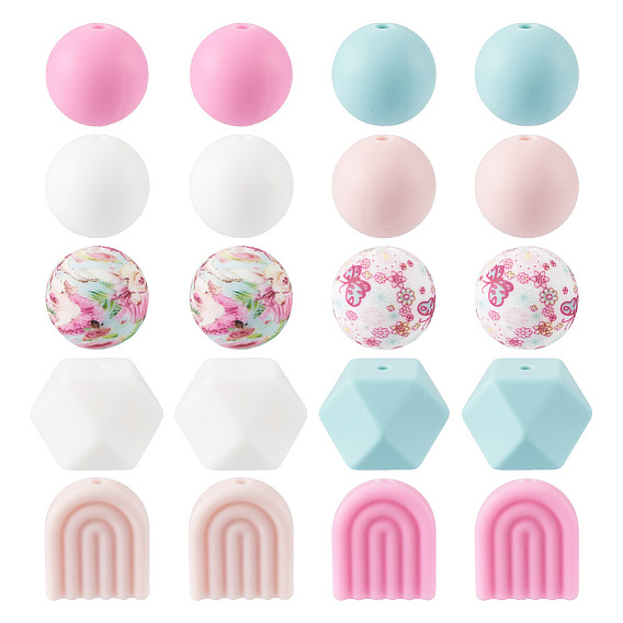 78 шт 10 стиль круглые/шестигранные/арочные пищевые экологически чистые силиконовые фокусные бусины
