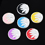 Opaque Resin Cabochons, with Enamel, Flat Round with Sun