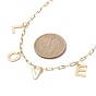 Word Love 304 Stainless Steel Charms Bib Necklaces with Brass Paperclip Chains