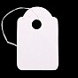 Présentoir de bijoux, vitrines de bijoux étiquettes de prix du papier, avec cordon de coton, 20x13x0.2mm, trou: 3 mm, 500 PCs / sac