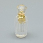 Natural Gemstone Openable Perfume Bottle Pendants, with Brass Findings and Glass Essential Oil Bottles