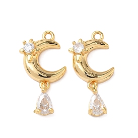 Латунные микро проложить кубического циркония подвески, луна, без никеля 