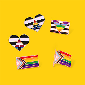 Bunting Brooches Flags Rainbow Badges Metal Badges Broochs Corsage Collar Pins Accessories Spurs Needles