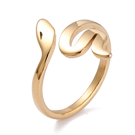 Ion Plating(IP) Adjustable 304 Stainless Steel Finger Rings, Snake