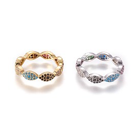 Brass Micro Pave Cubic Zirconia Finger Rings