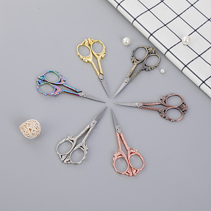 Retro plum blossom scissors butterfly carving modeling craft small scissors embroidery thread cutting stainless steel scissors