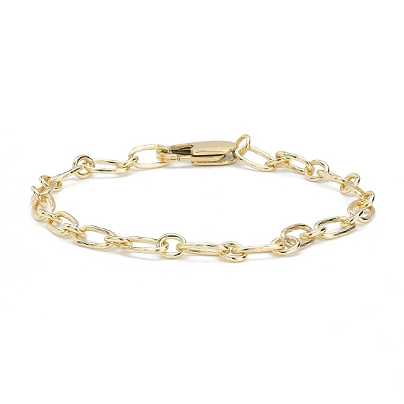 Brass Link Chains  Bracelet for Men Women, Long-lasting Plated