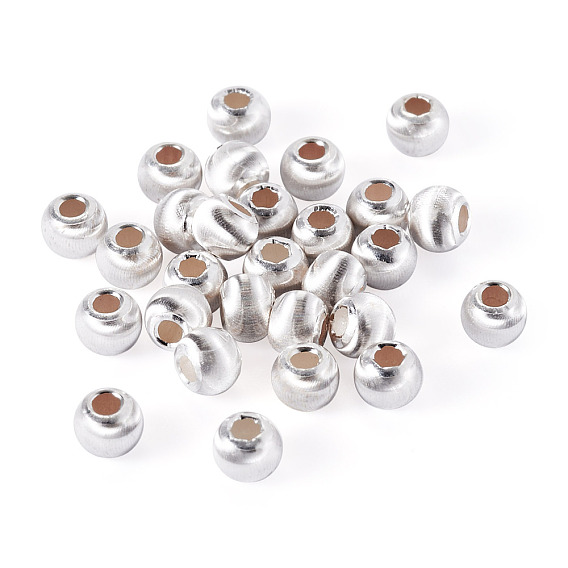 30 шт. 925 бусины из стерлингового серебра, круглые