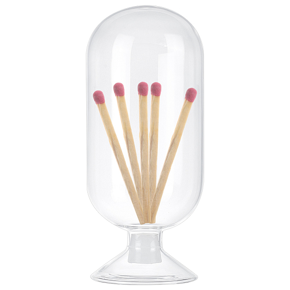 Стеклянный колпак для спичек с подставкой для спичек