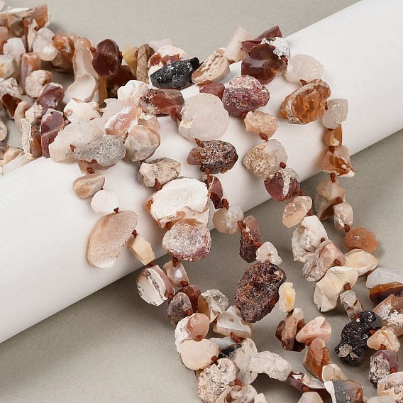 Нити бусин из необработанного натурального огненного опала, самородки