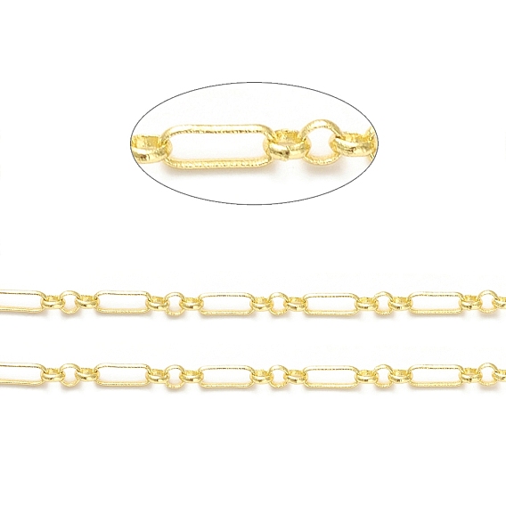 Rack Plating Brass Figaro Chains, Soldered, with Spool, Lead Free & Cadmium Free