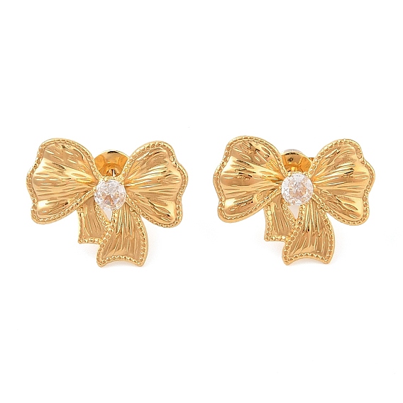 304 из нержавеющей стали серьги, со стразами, украшения для женщин, бантом