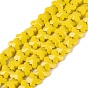 Opaque Glass Beads Strands, Butterfly, Faceted