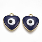 Подвески из сплава , с эмалью, сердце с сглаза