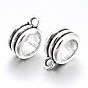 Rondelle Bail Beads Alloy Tube Bails, Loop Bails, 13x10x6mm, Hole: 1mm, Inner Diameter: 7mm