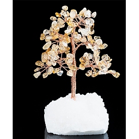 Крошки из натуральных драгоценных камней и украшения для пьедестала из агата, целебное каменное дерево, для балансировки чакр исцеляющими кристаллами рейки, с латунной найти, счастливое дерево, золотые