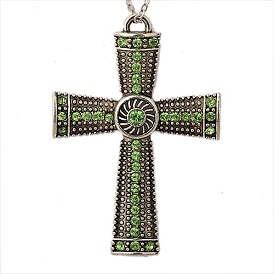 Tibetan Style Alloy Rhinestone Claddagh Cross Big Pendants, Irish, Antique Silver, 86x59x7mm, Hole: 4x5mm