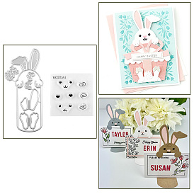 Easter Rabbit Carbon Steel Cutting Dies Stencils, for DIY Scrapbooking, Photo Album, Decorative Embossing Paper Card