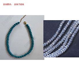 Colliers de perles de verre, avec 304 accessoires en acier inoxydable