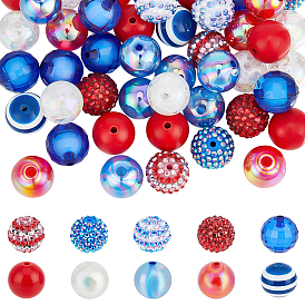 50шт. наборы бусин, смола и акрил бусины, круглые
