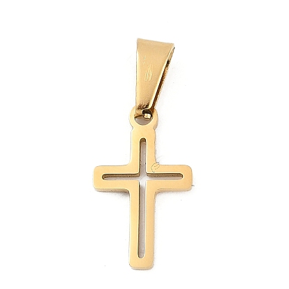 316 подвески из нержавеющей стали, лазерная резка, крест очарование, ионное покрытие (ip)