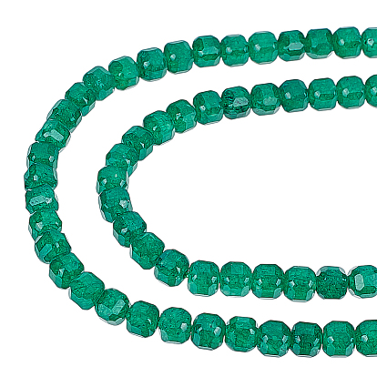 2 нити натуральные бусины из агата нити, окрашенные, граненый стол, вырезанный куб