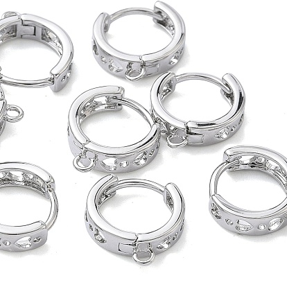 SHEGRACE Brass Hoop Earrings Findings, Cadmium Free & Nickel Free & Lead Free, with Loop
