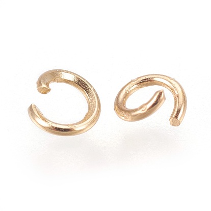 Brass Open Jump Rings, Long-Lasting Plated