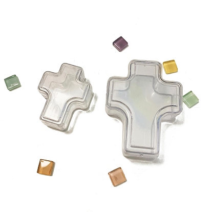 Крестообразные переносные ПВХ небольшие шкатулки для хранения ювелирных изделий с крышкой, для колец, Серьги, 