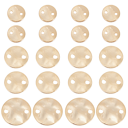 70шт 3 стили латунные подвески для разъемов, скручивание плоских круглых звеньев