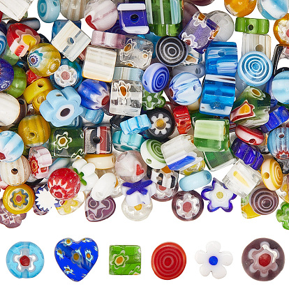 180 шт. 6 стили ручная работа стеклянные круглые бусины миллефиори, разнообразные