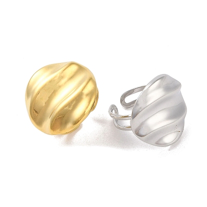 Гофрированная овальная 304 открытая манжета из нержавеющей стали для женщин и мужчин