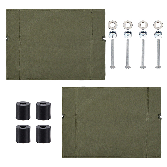 2 шт. ткань для замены стульев из ткани Оксфорд, прямоугольные, с 2 комплектами железных винтовых соединений