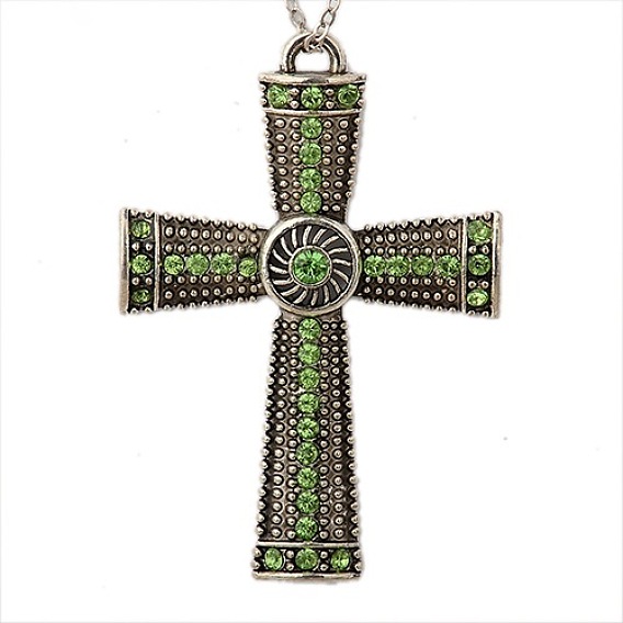 Tibetischen Stil Legierung Strass claddagh Quer große Anhänger, irisch, Antik Silber Farbe, 86x59x7 mm, Bohrung: 4x5 mm